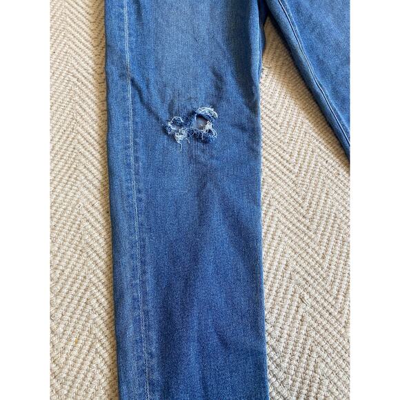 American Eagle Stretch MOM Jean Size Women 8 Standard Indigo blue tapered - Picture 5 of 10